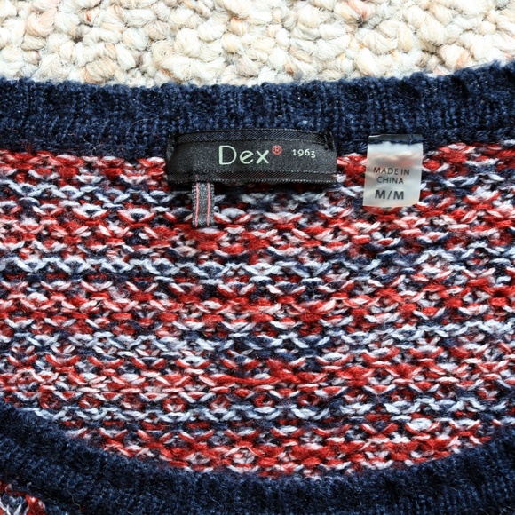 Size M Dex Blue & Red Sweater - Picture 3 of 4